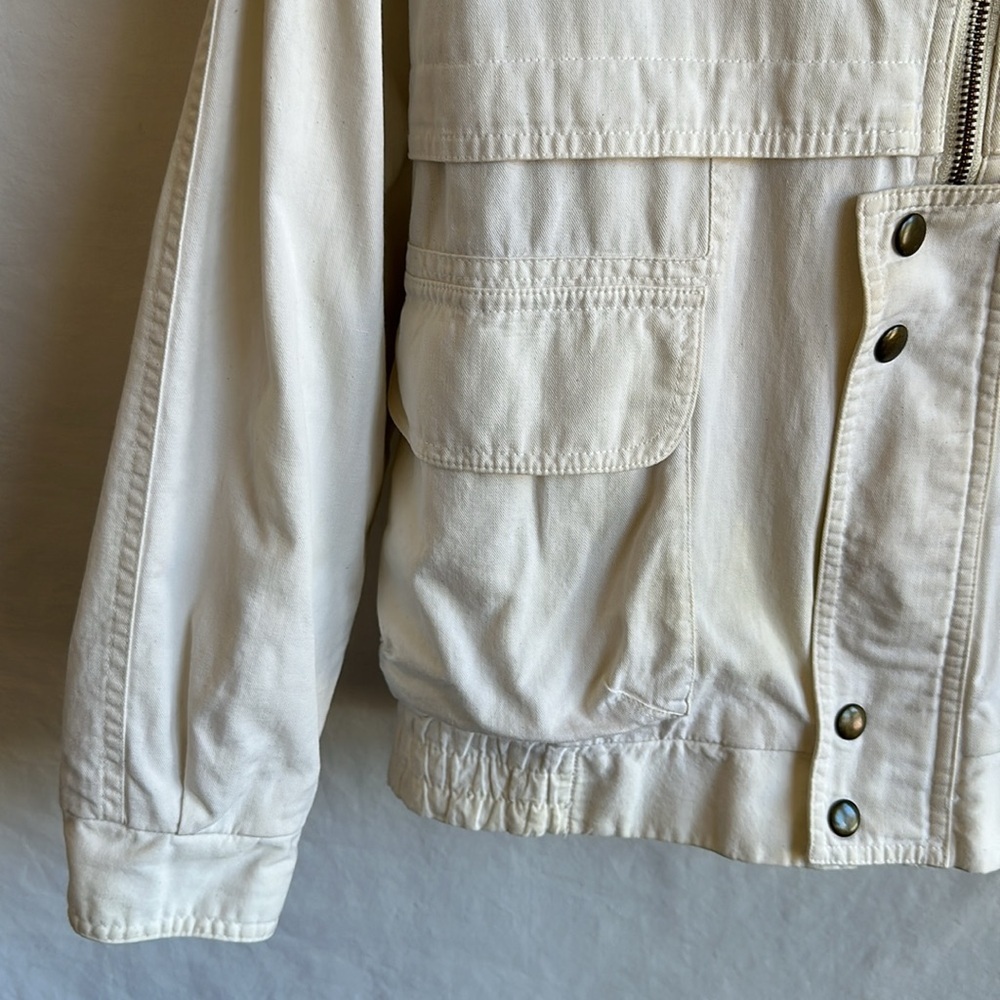 Nordstrom Point of View cream zip-up utility jacket, size S - Picture 4 of 10